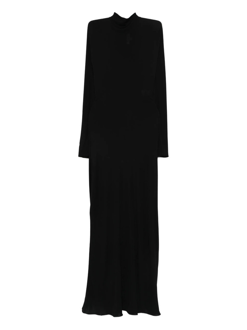 Alaïa Mock-neck Long-sleeve Maxi Dress 1