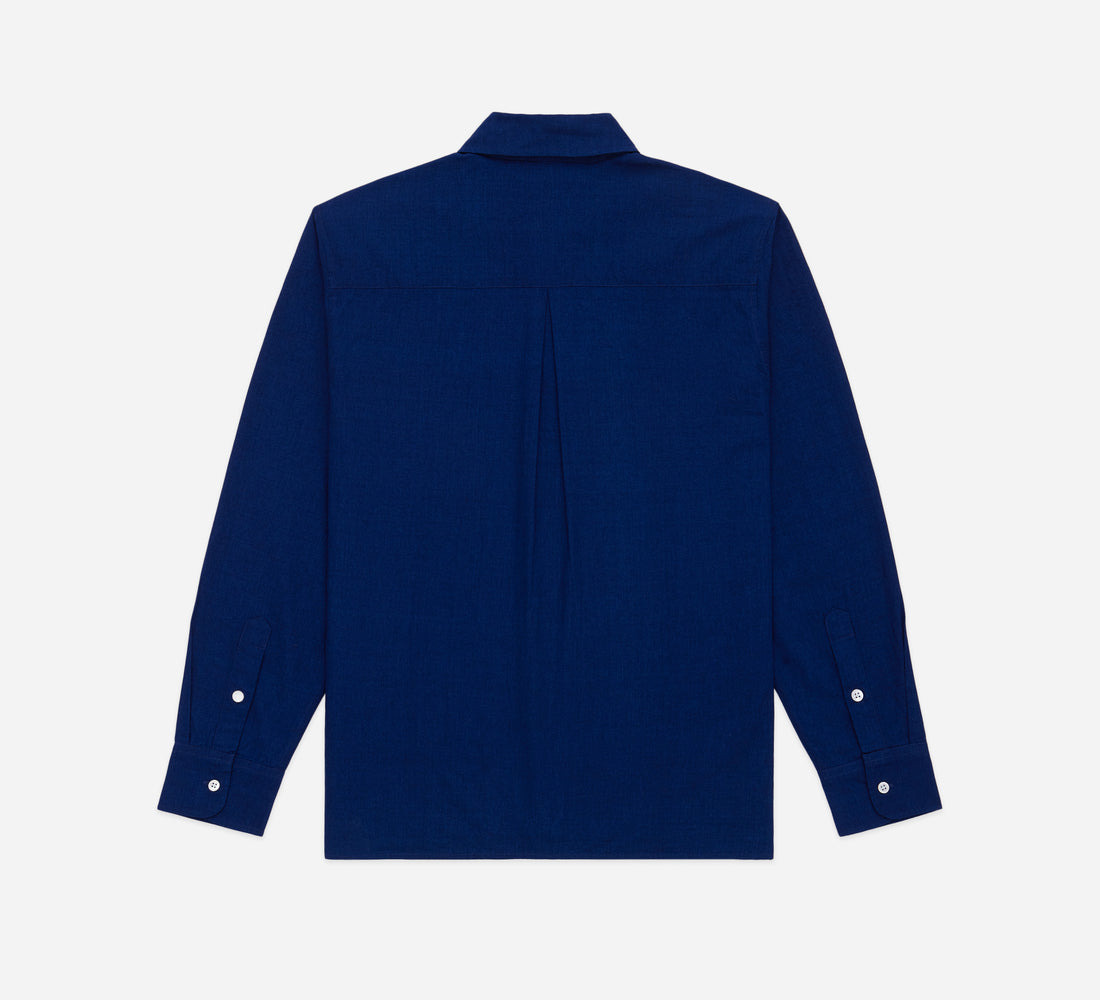 Club Collar Shirt - Indigo Selvedge Broadcloth - 2