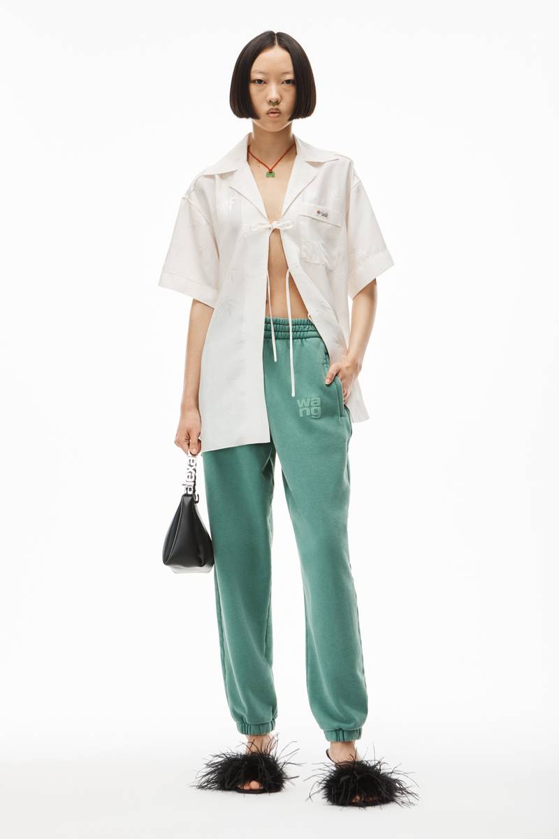 Alexander Wang PUFF LOGO SWEATPANT IN STRUCTURED TERRY outlook