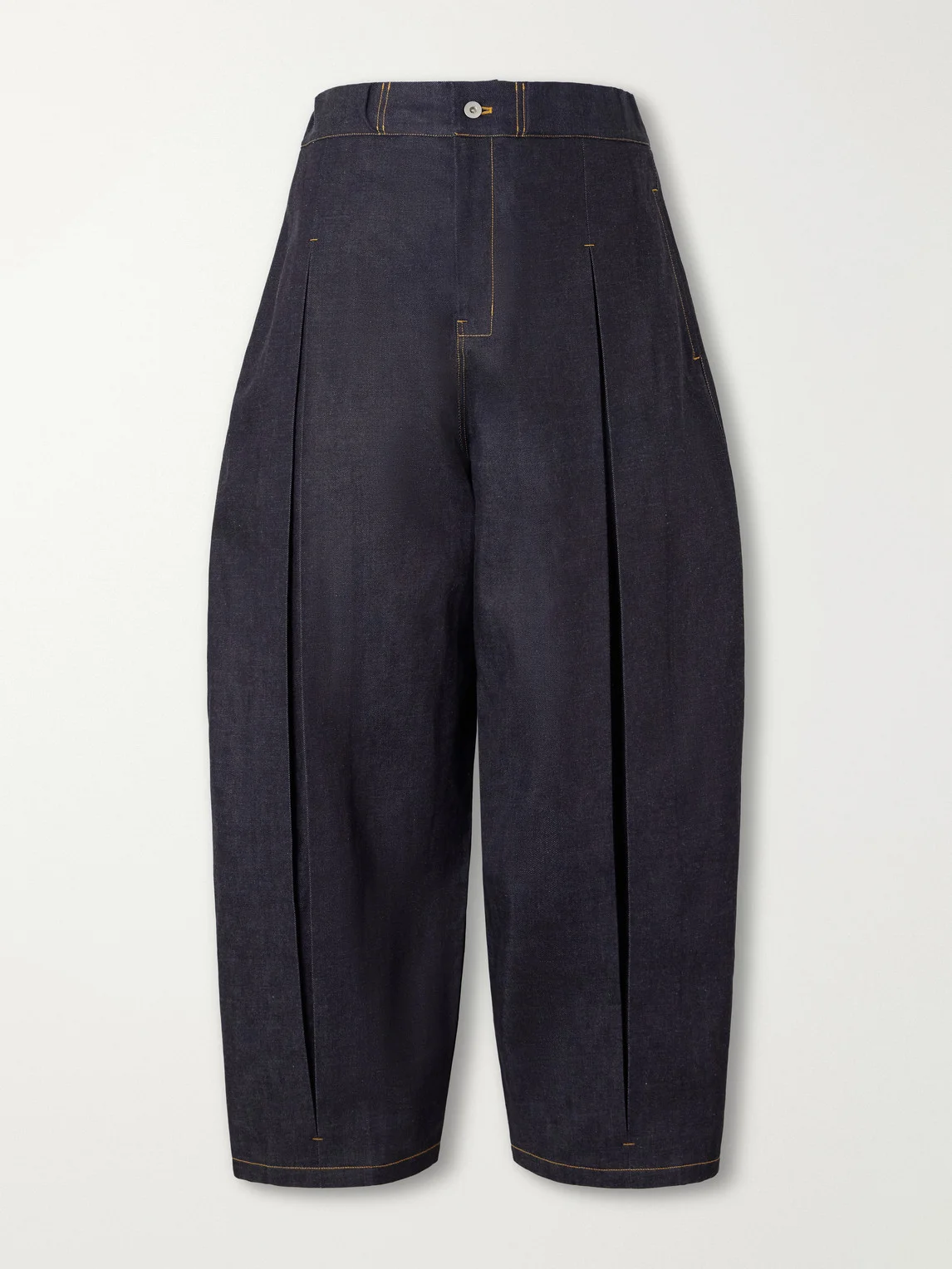 Barrel-Leg Pleated Jeans - 1