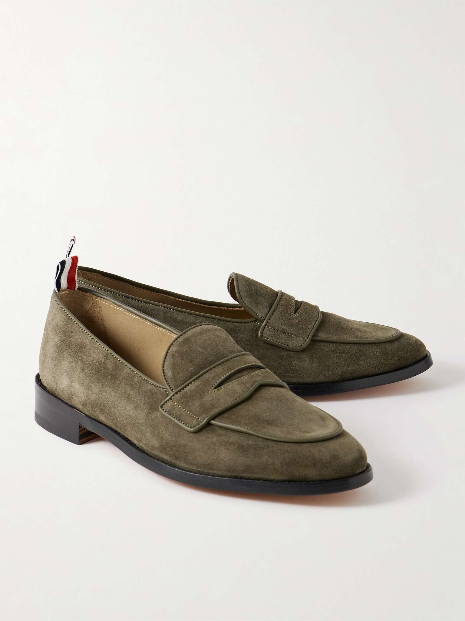Thom Browne Varsity Suede Penny Loafers | REVERSIBLE