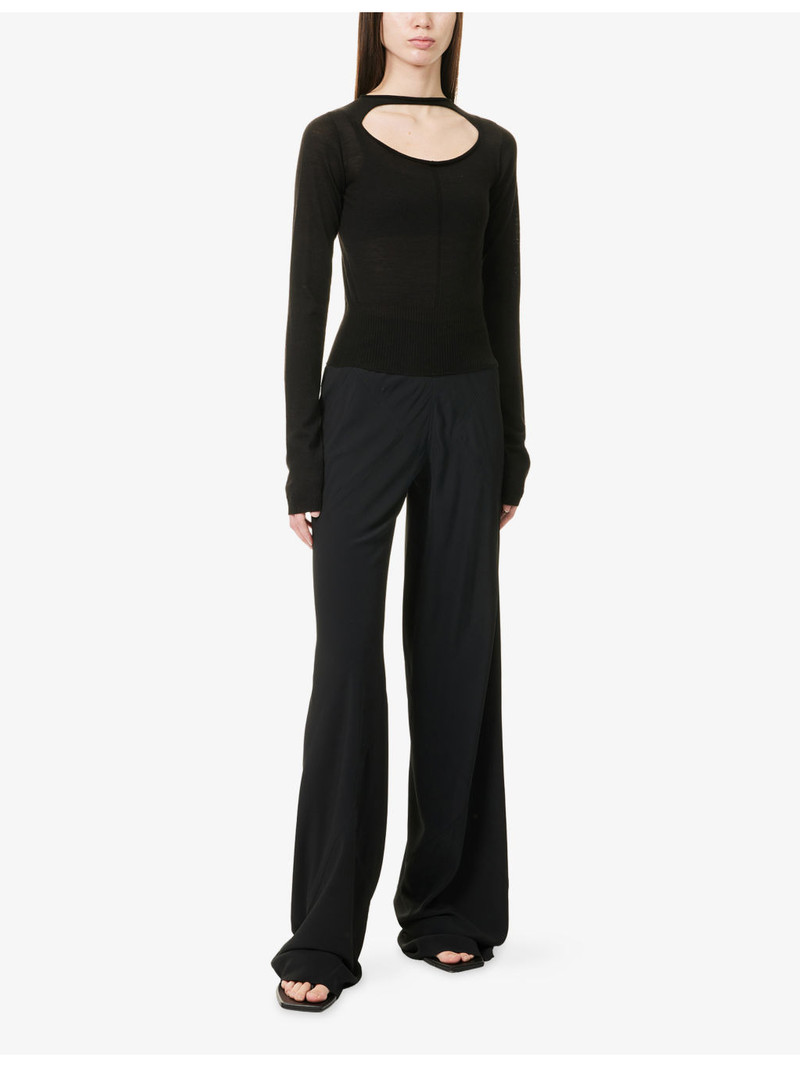 Rick Owens Cut-Out Cropped Wool Top outlook