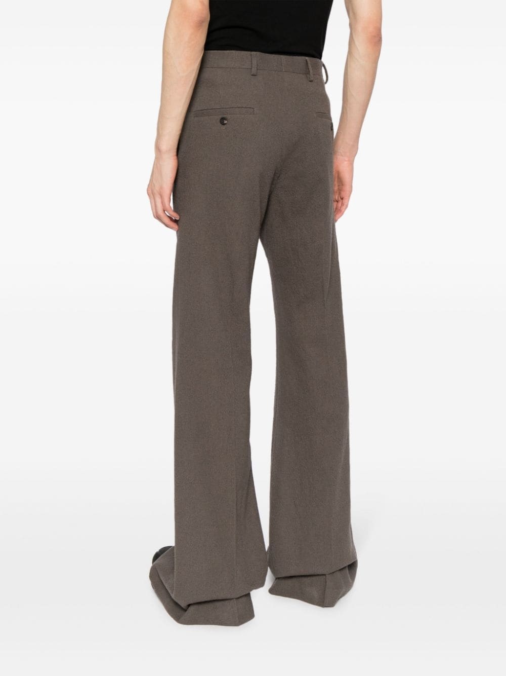 wide-leg wool trousers - 4