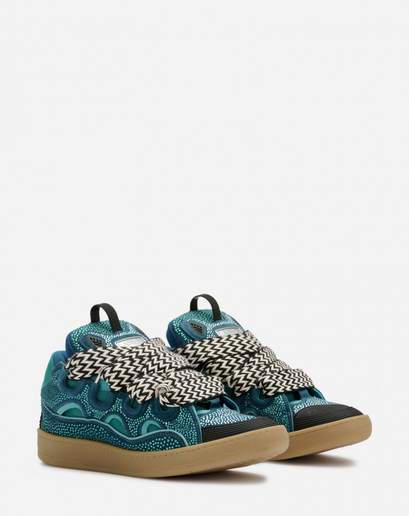 CURB SNEAKERS IN LEATHER AND STRASS - 2