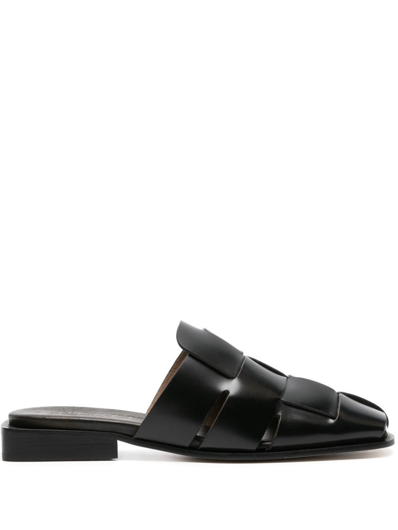 HEREU Coraia leather mules outlook