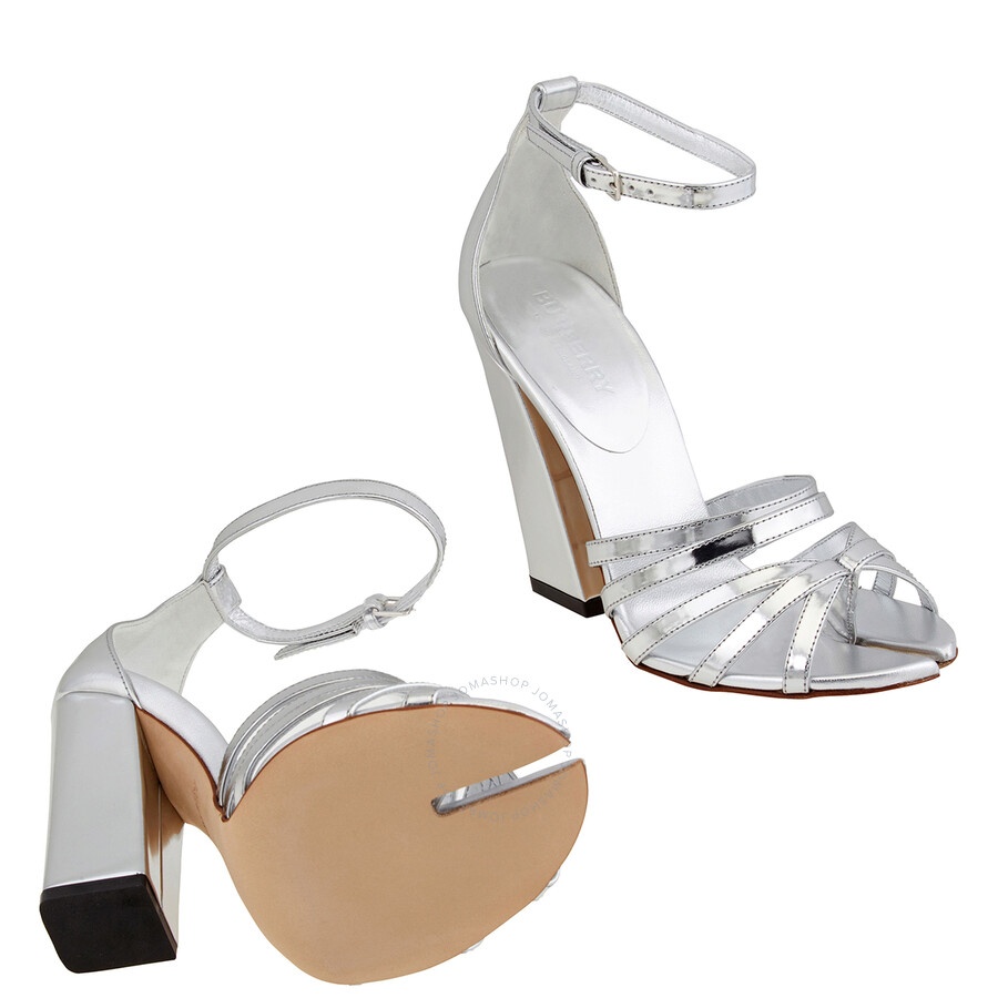 Burberry Split-toe Detail Metallic Leather Hove Sandals - 2
