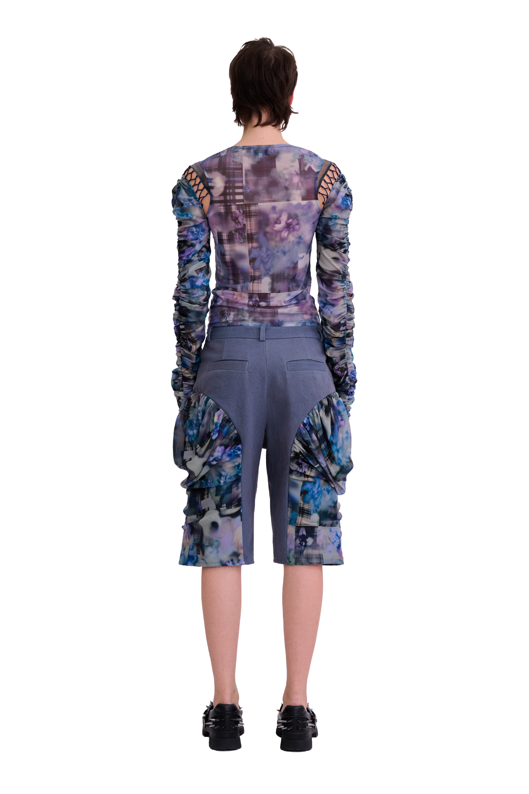 NAVY GARDEN BLUR GIVA SHORT - 5