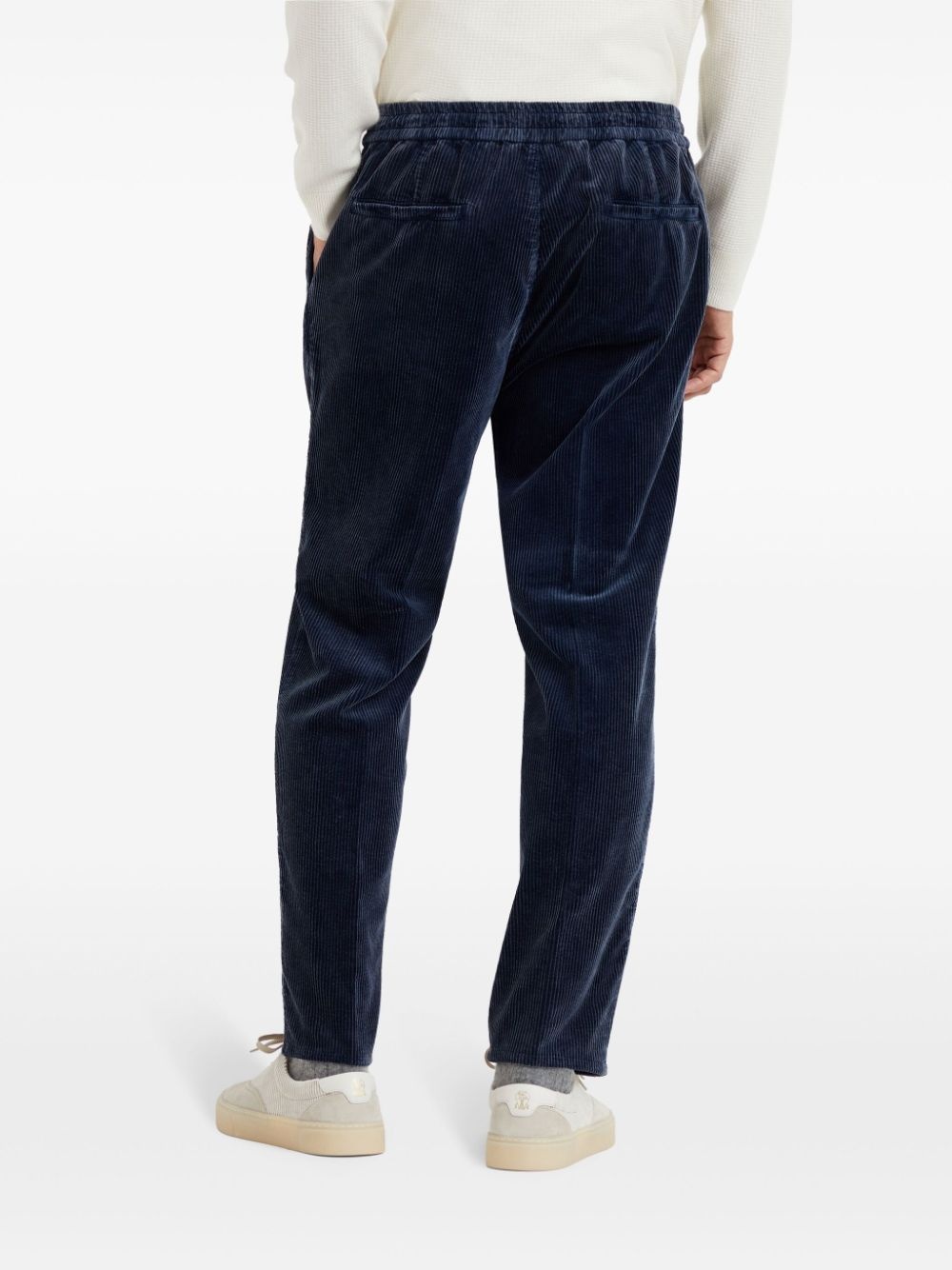 drawstring corduroy trousers - 4
