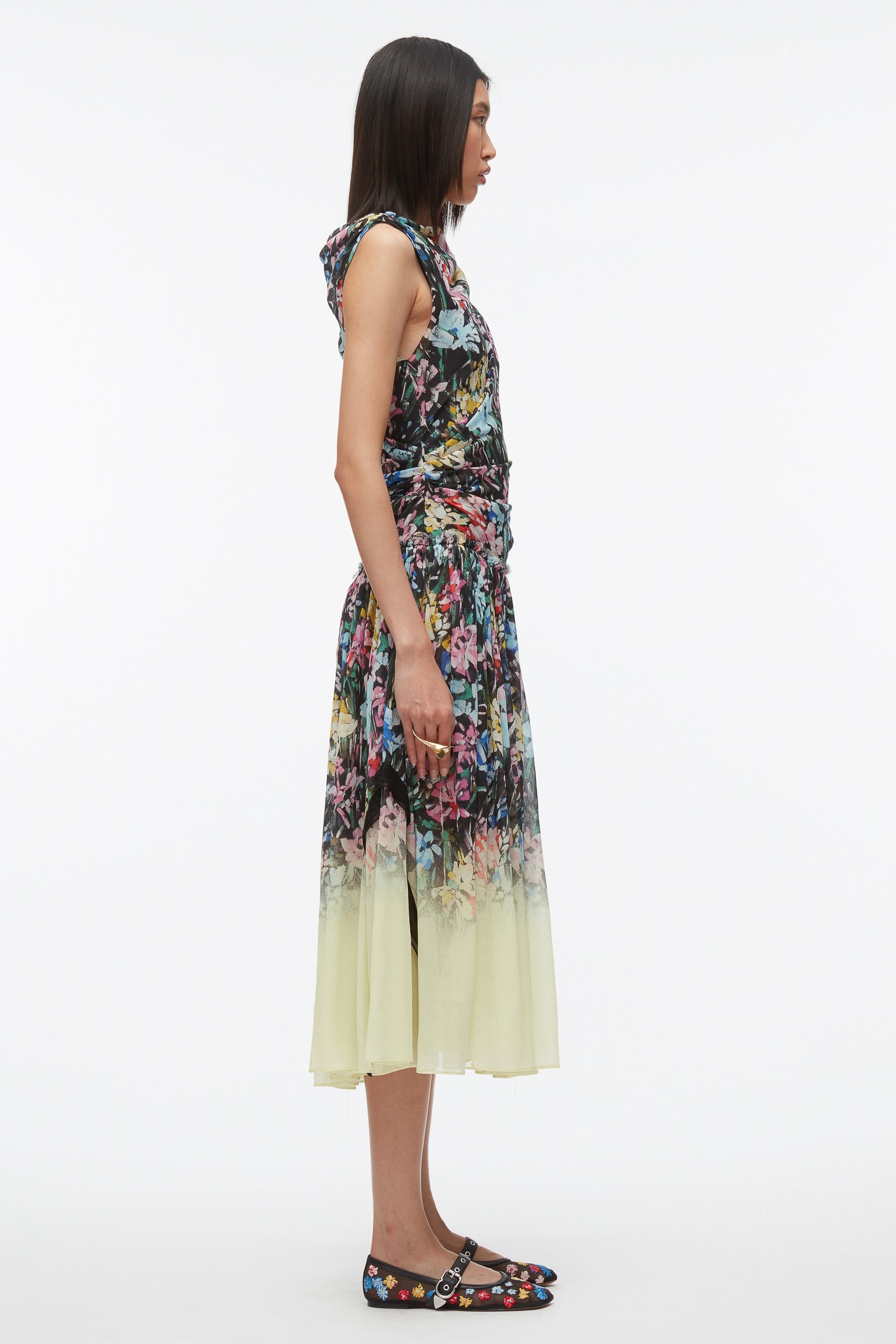 Flowerworks Dégradé Draped Dress - 3