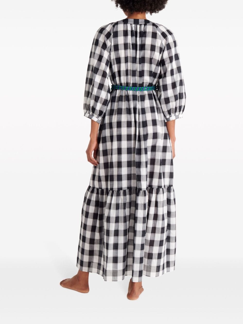 Chess check-patterned cotton dress - 3