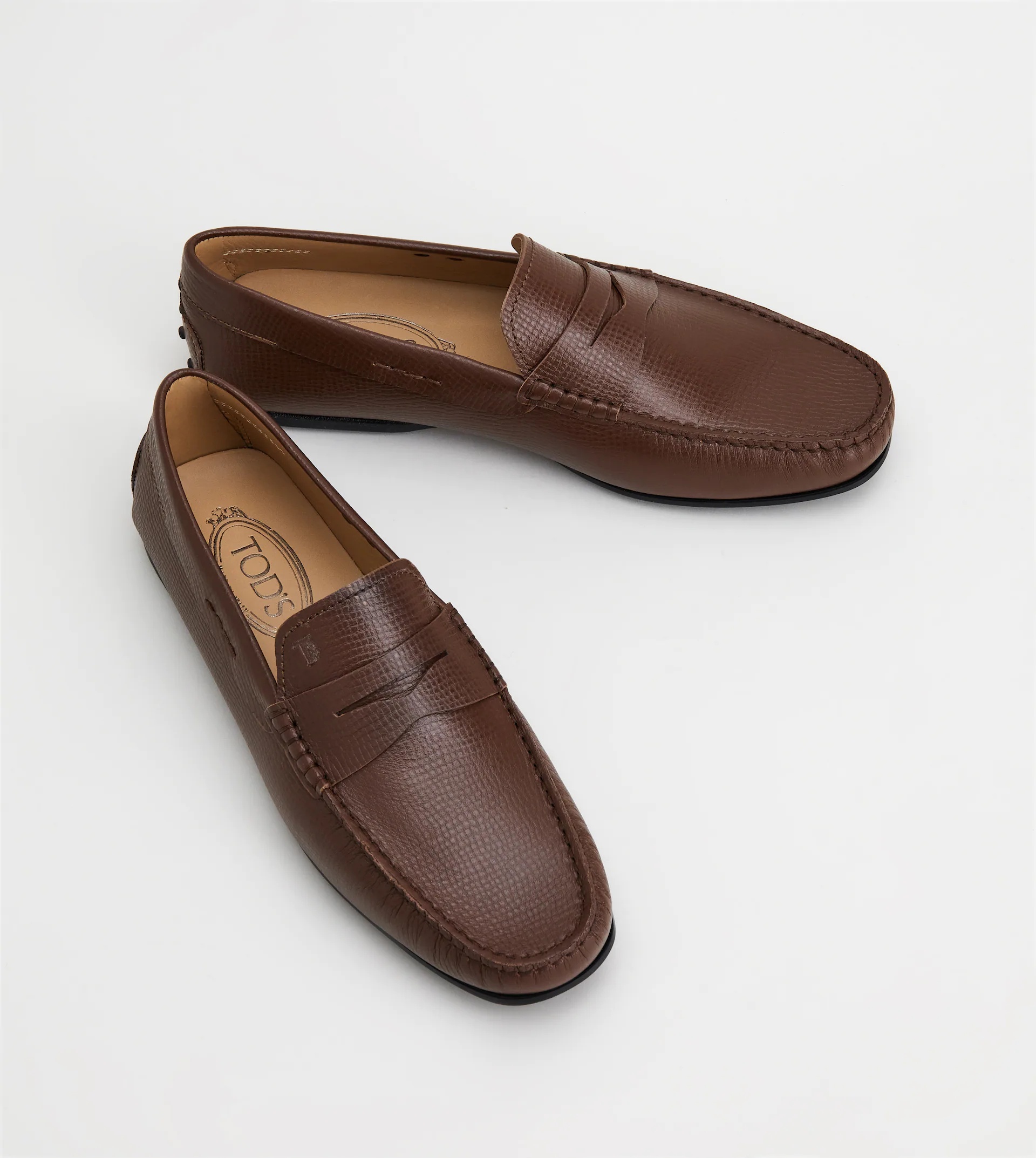 CITY GOMMINO DRIVING SHOES IN LEATHER - BROWN - 3