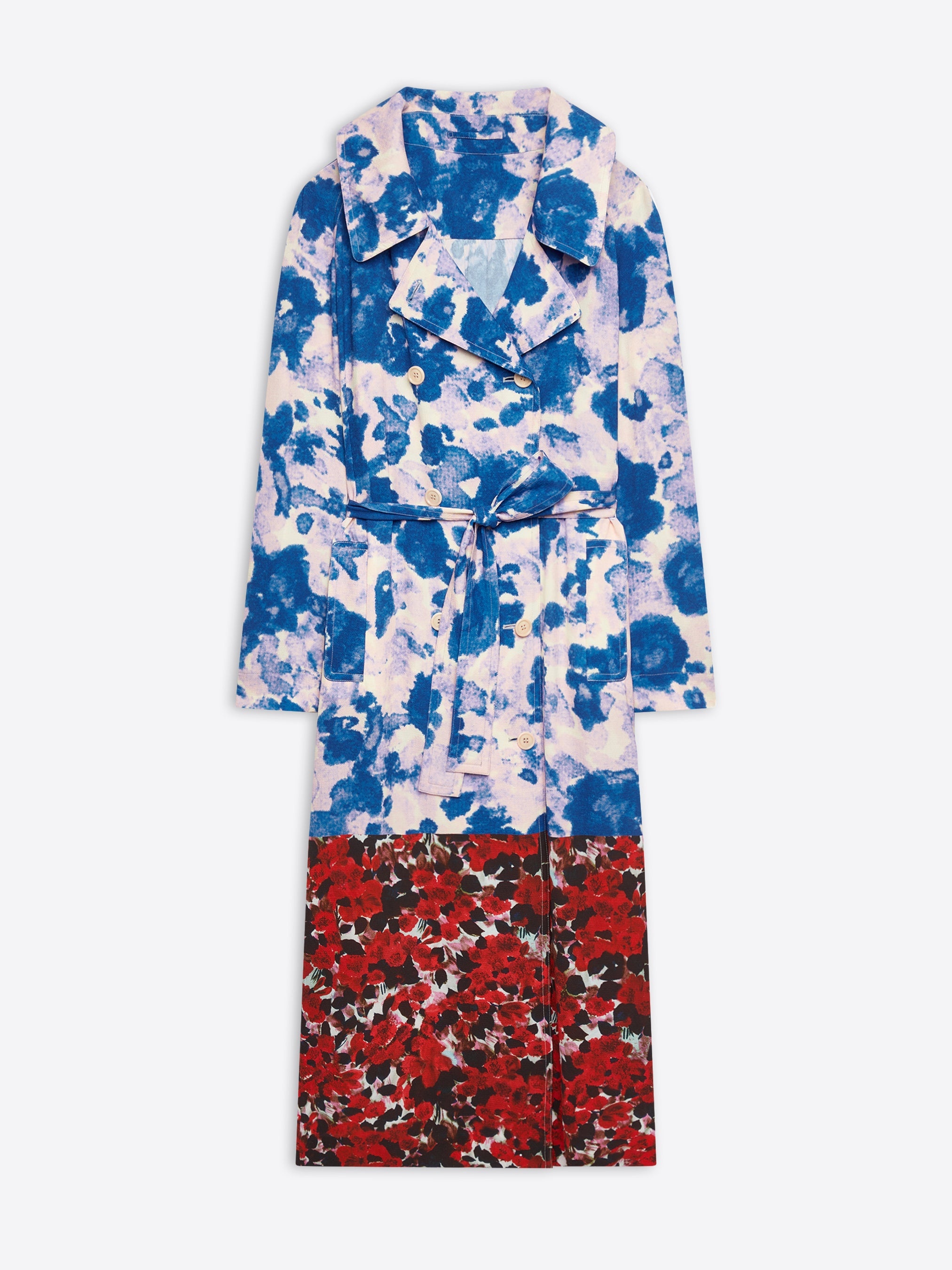 STRAIGHT FLORAL COAT - 1