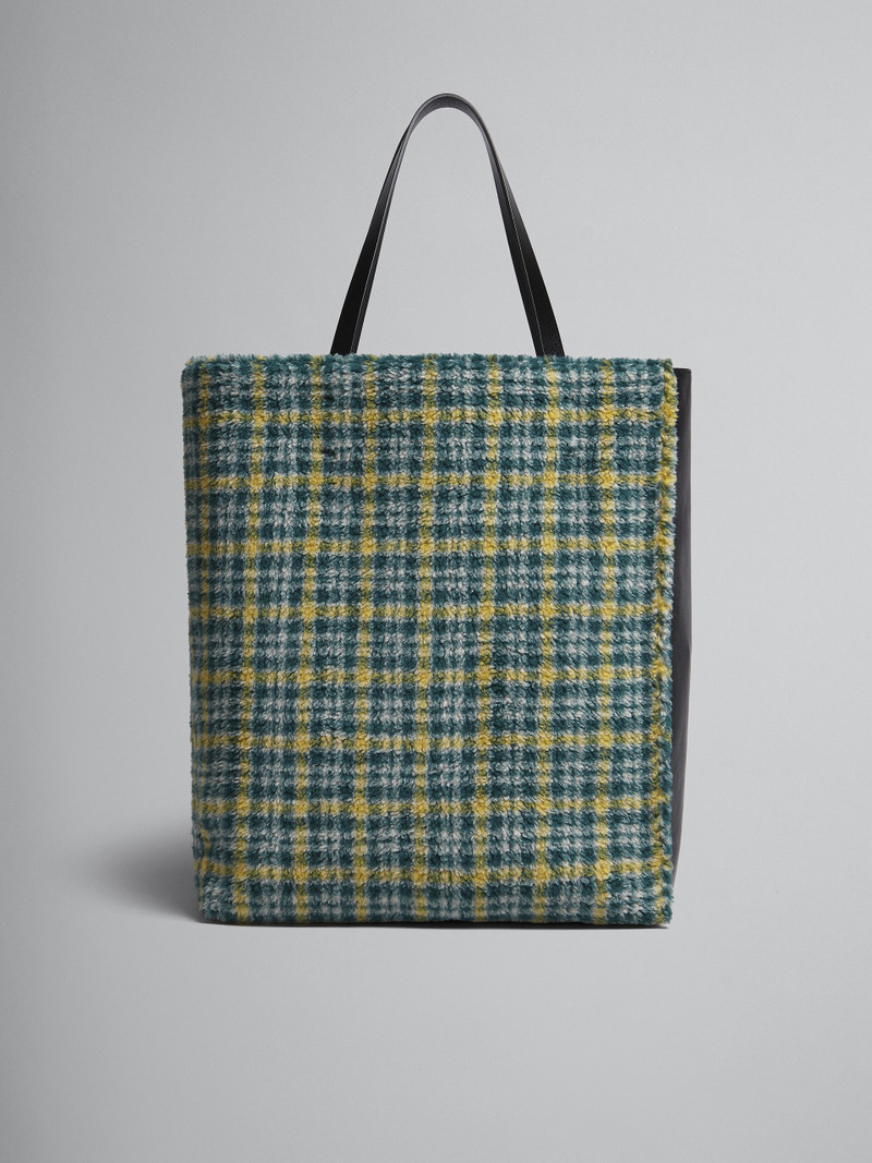MUSEO SOFT LARGE BAG IN GREEN CHECK FABRIC 1