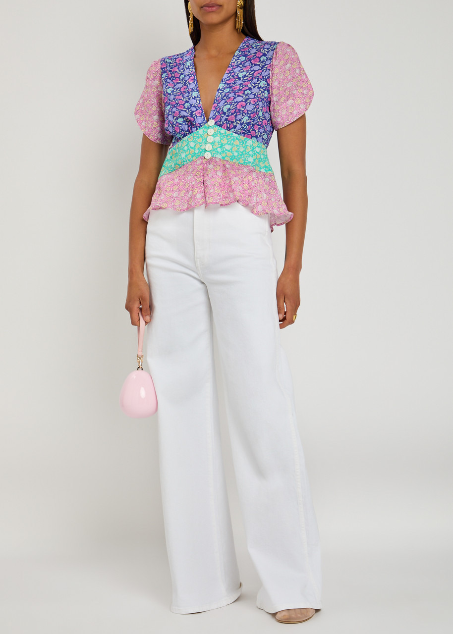 Rixo Reine Shell Pansy Chiffon Blouse - 4