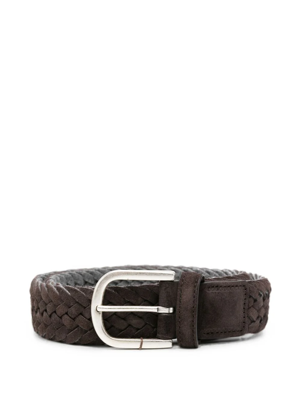 woven leather buckle belt - 1