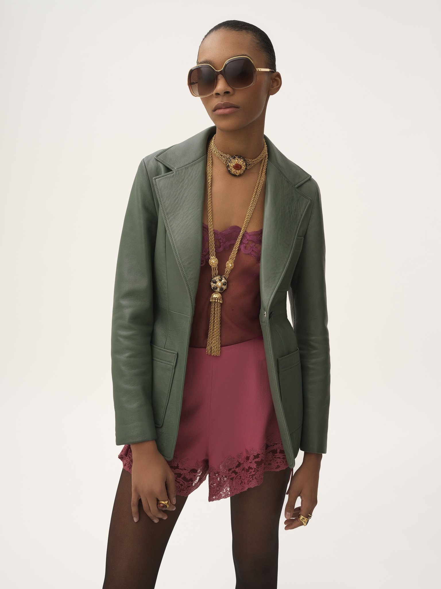 TAILORED JACKET IN LEATHER - 4
