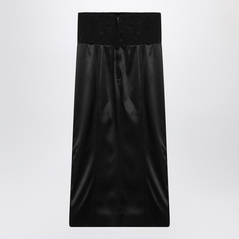 Dolce&Gabbana Black Midi Skirt With Corset Belt Women - 2