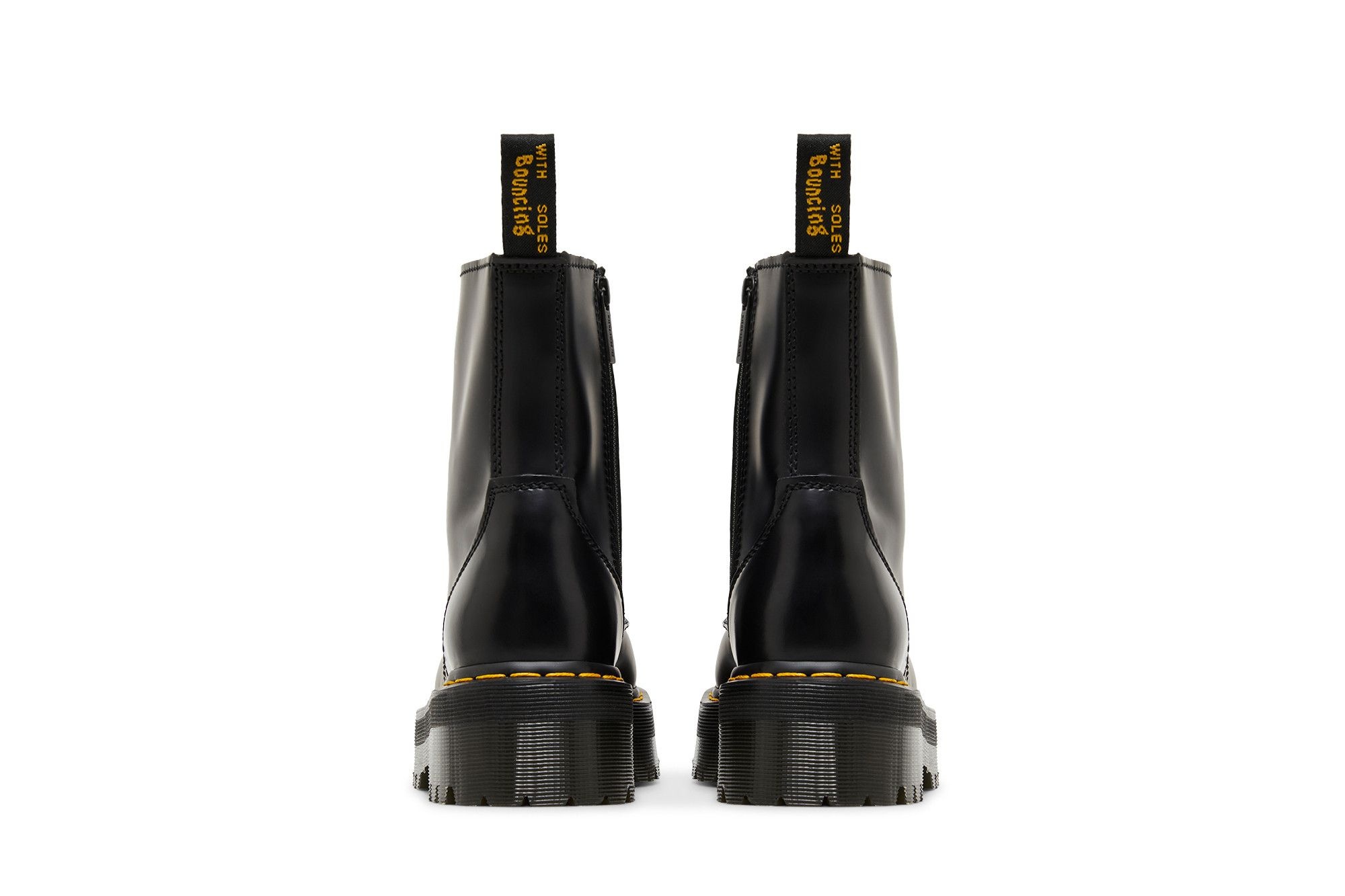 Jadon Smooth Leather Platform Boot 'Black' - 6