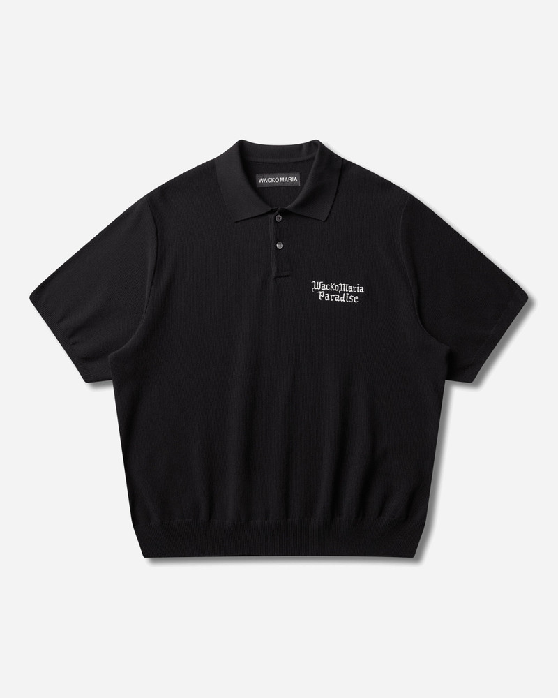 Men's Knit Polo Shirt Black 1