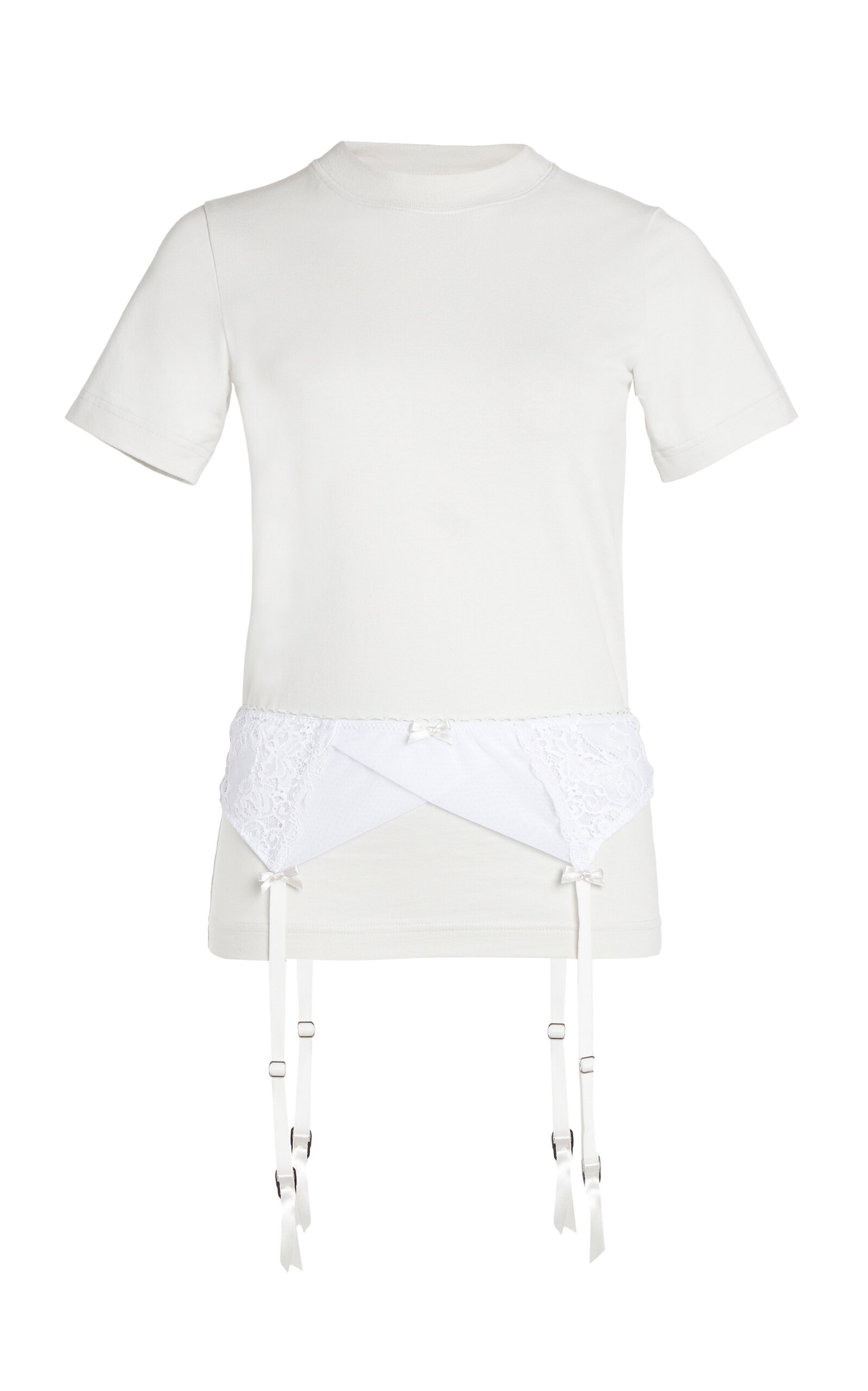 Tシャツ・カットソー BALENCIAGA LINGERIE T-SHIRT IN PEELING STRETCH JERSEY BALENCIAGA Lingerie Stretch-Jersey T-Shirt white