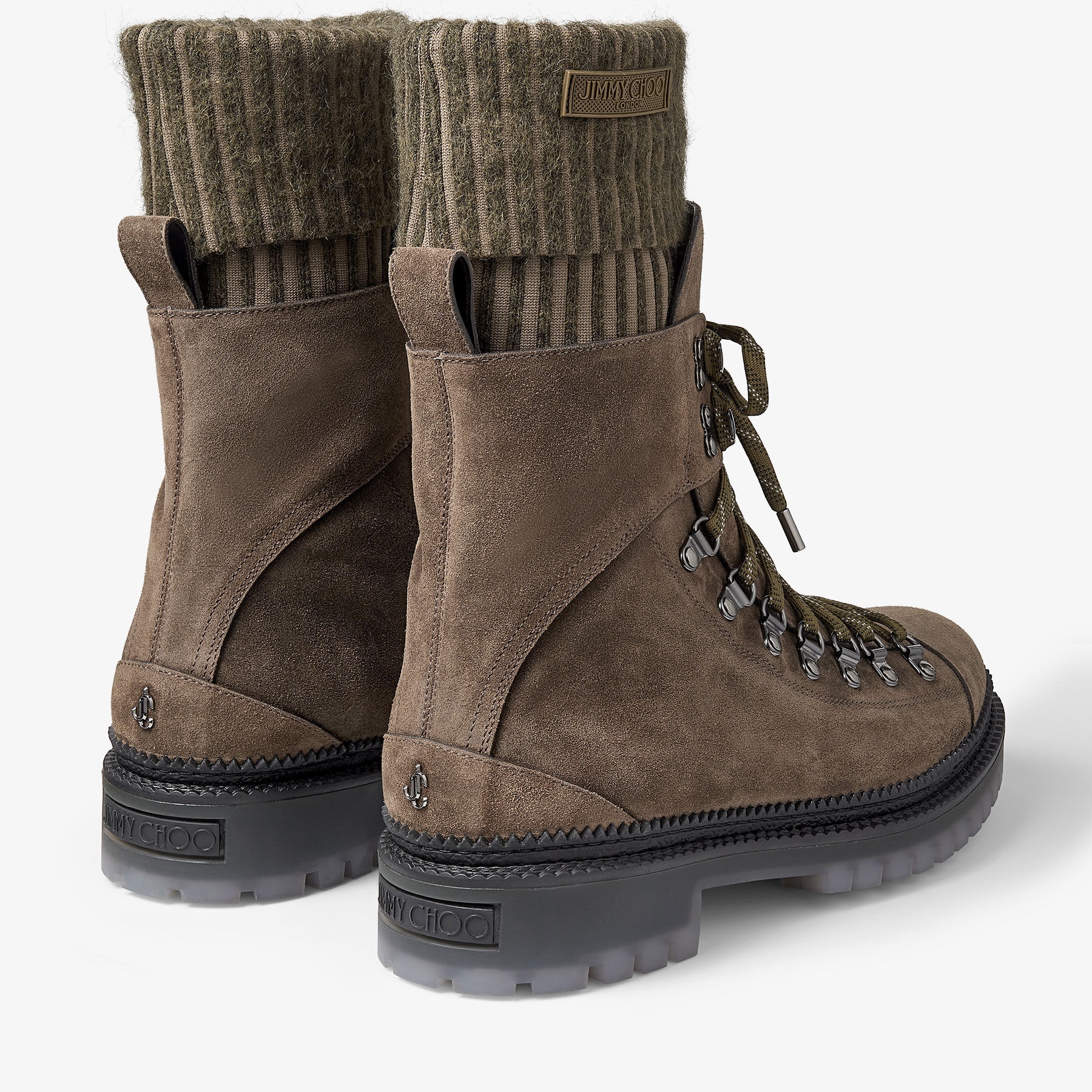 Devin
Umber Crosta Suede Boots with Knitted Socks - 4