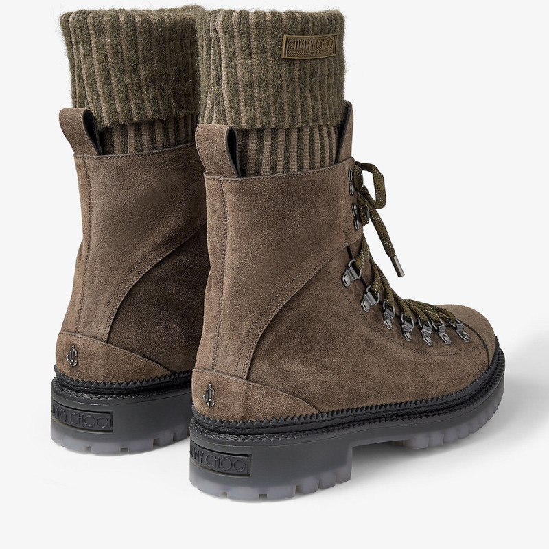 JIMMY CHOO Devin
Umber Crosta Suede Boots with Knitted Socks outlook