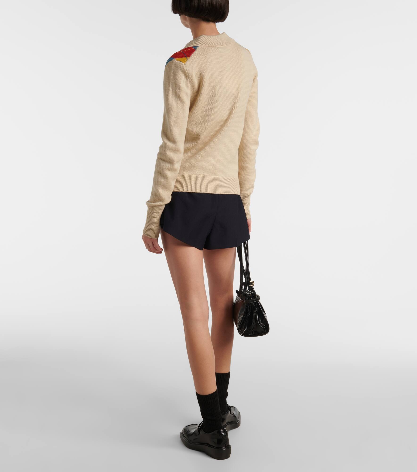 Argyle intarsia wool polo sweater - 3