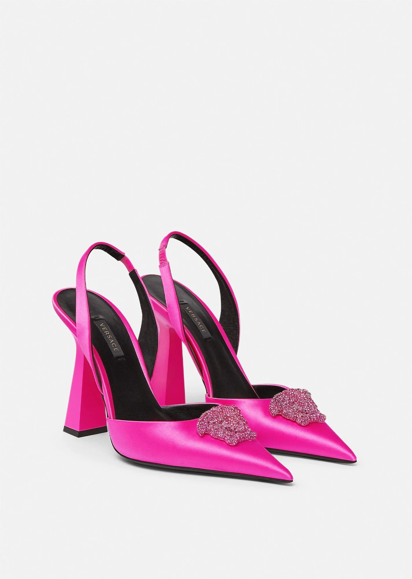 Crystal La Medusa Satin Sling-Back Pumps - 2