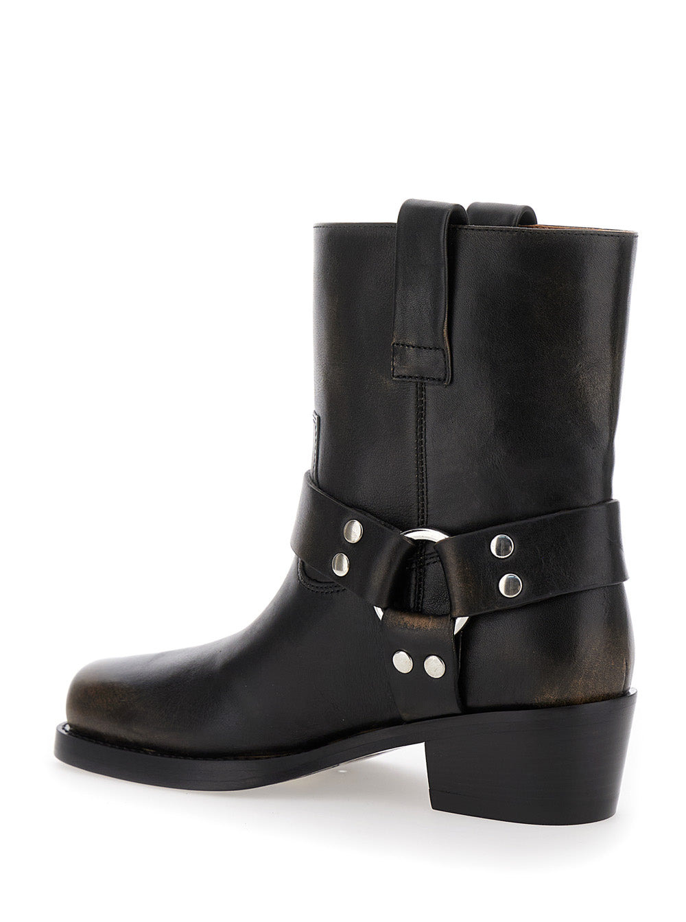 Paris Texas Women 'Roxy' Black Western Style Ankle Boots With Brown Nuances In Leather Woman - 3
