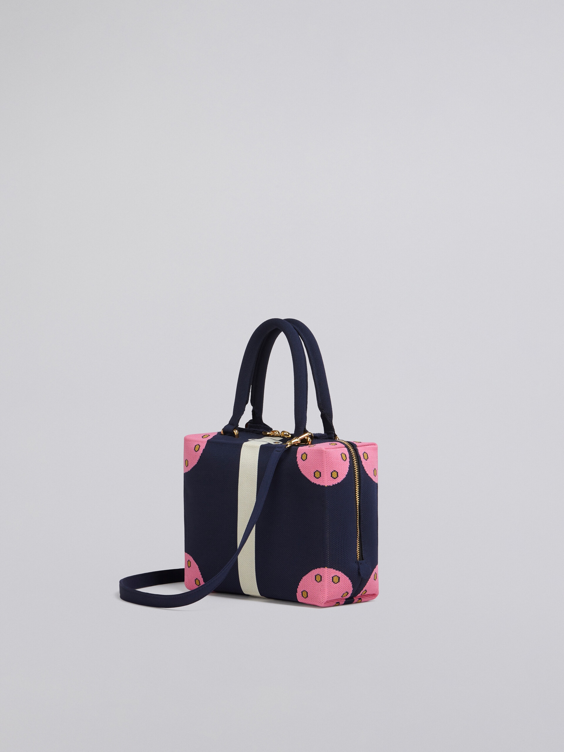 CUBIC BAG IN BLUE TROMPE-L'ŒIL JACQUARD - 3