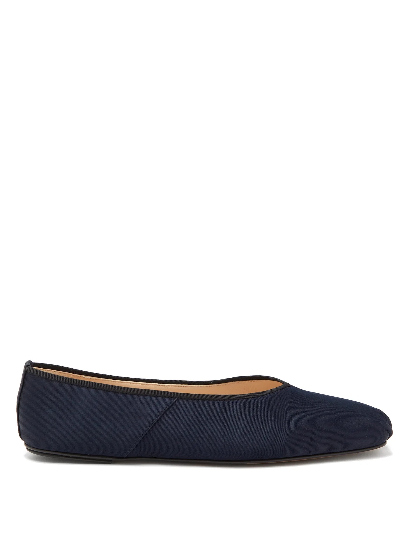 Ballet square-toe faille flats - 1