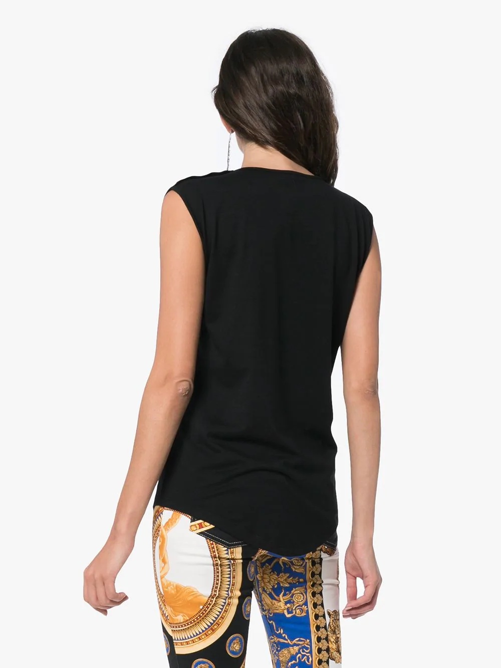 sleeveless logo-print T-shirt - 4