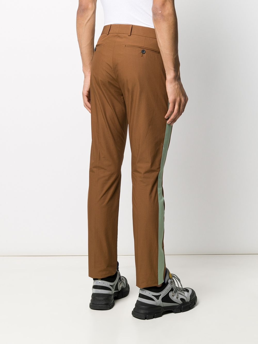 contrast panel trousers - 4