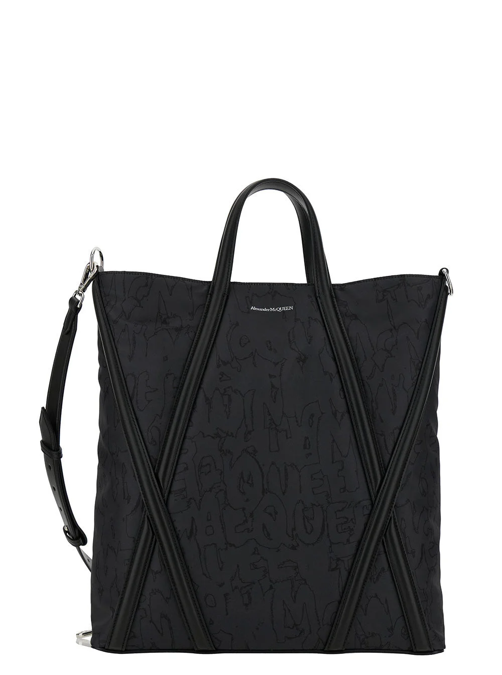 Alexander Mcqueen Men 'The Harness' Black Tote Bag With Logo Detail In Nylon Man - 1