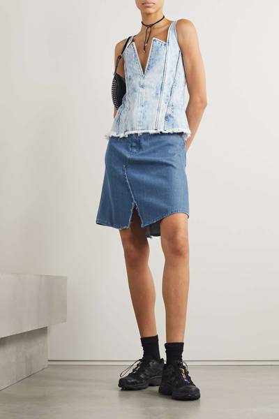 MM6 Maison Margiela Frayed denim mini skirt outlook