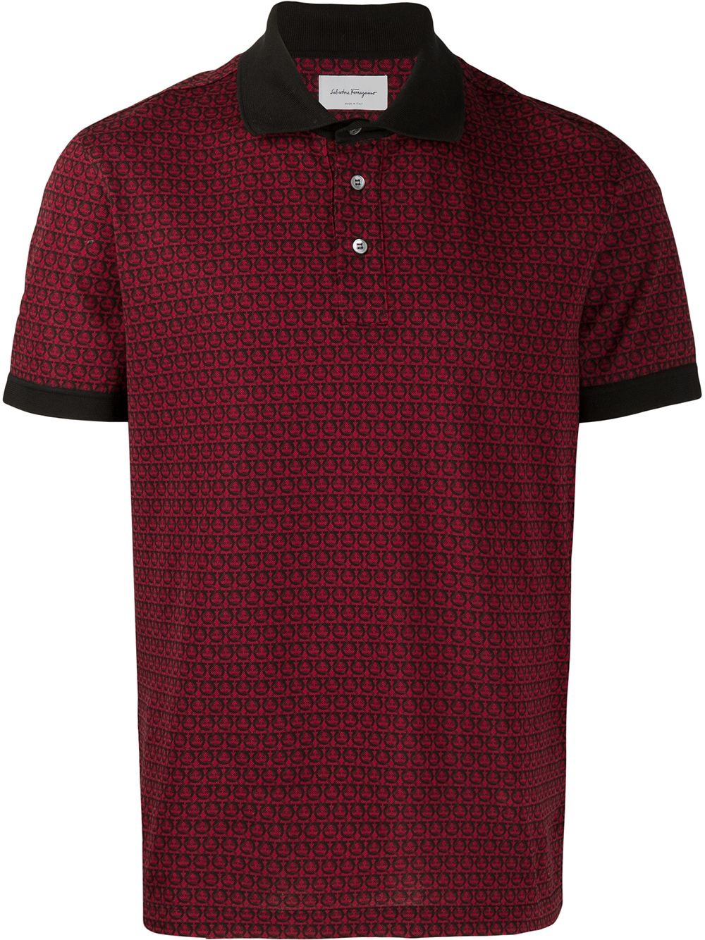 all-over Gancini print polo - 1