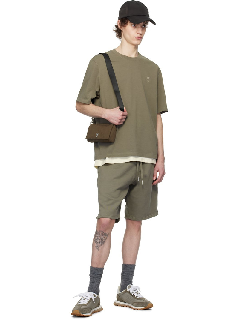 AMI Paris Taupe Cotton Tonal Ami de Coeur T-shirt outlook
