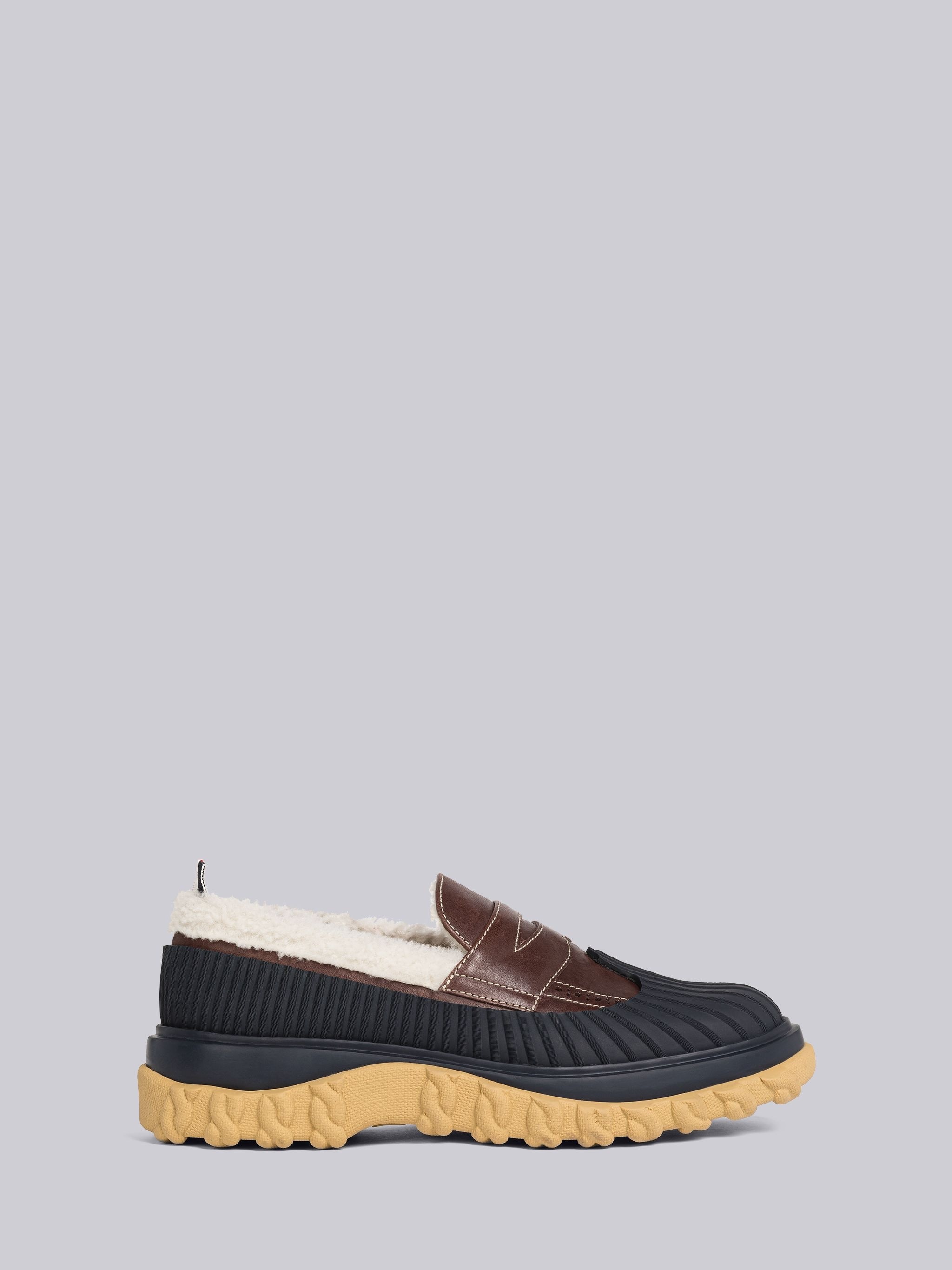 Smooth Calf Leather Loafer Duck Shoe - 1