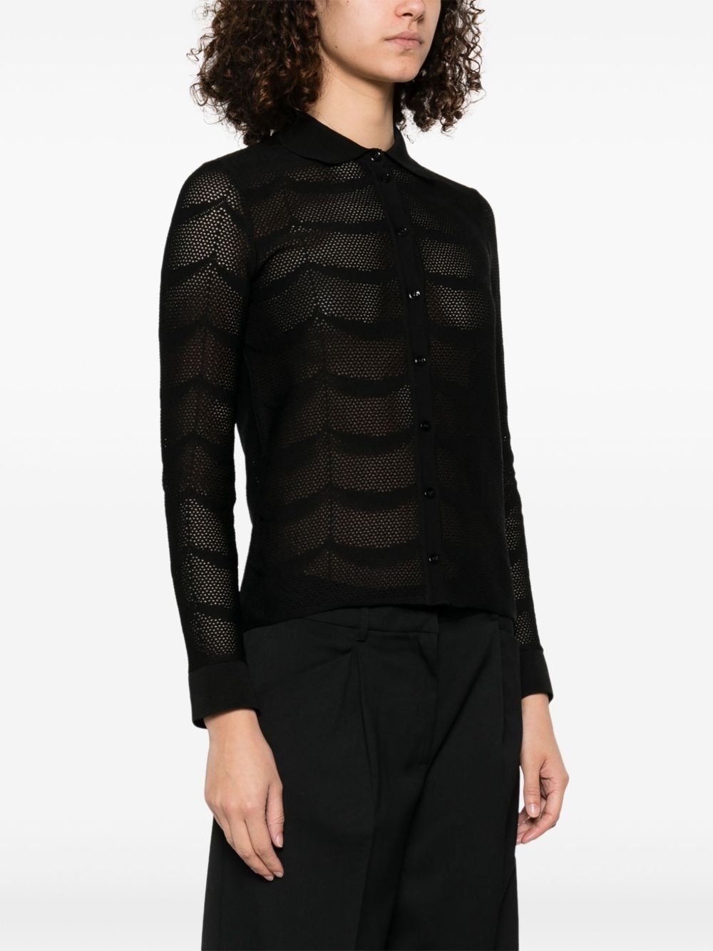 open-knit shirt - 3