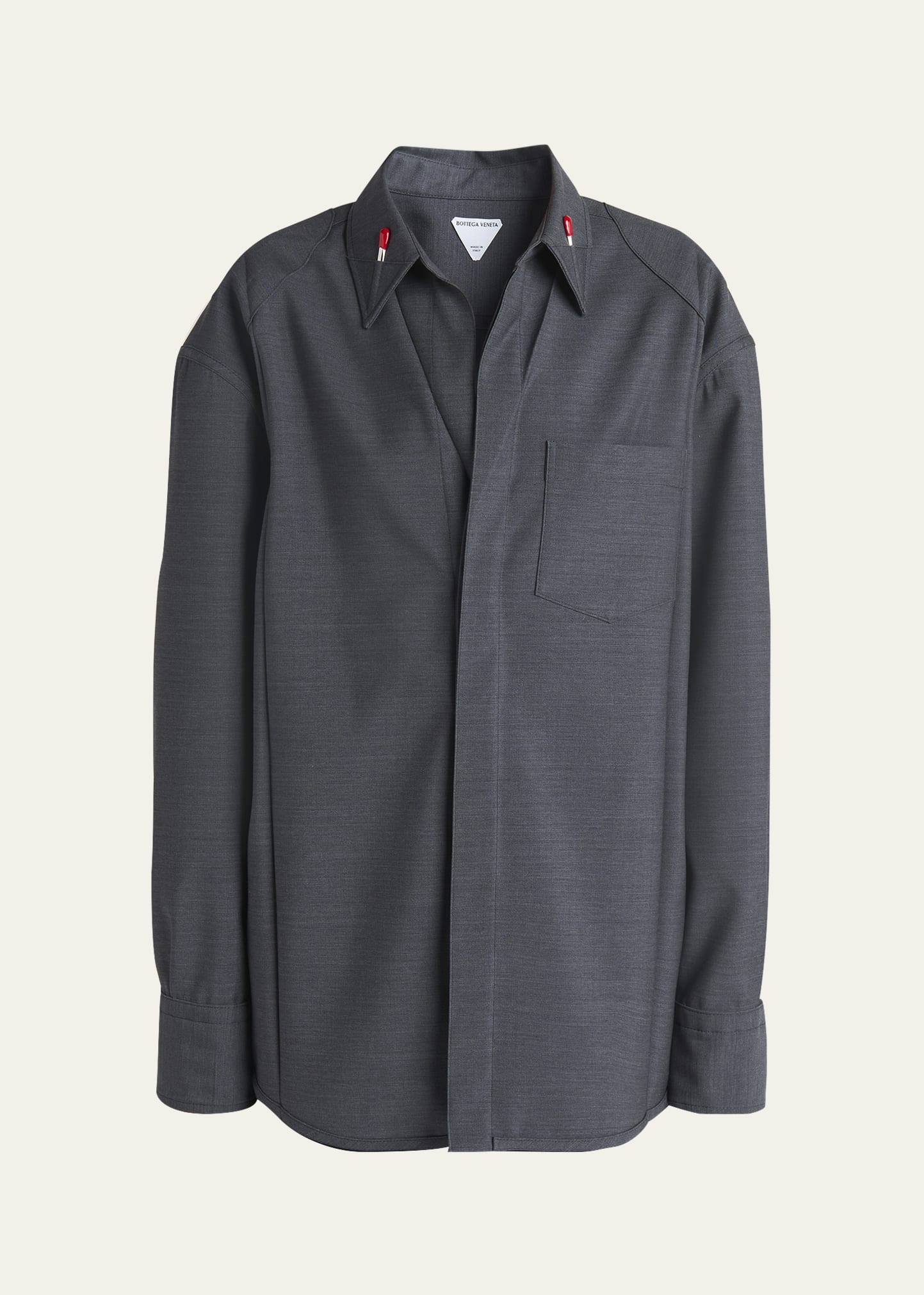 Matches-Collar Travel Light Wool Shirt - 1