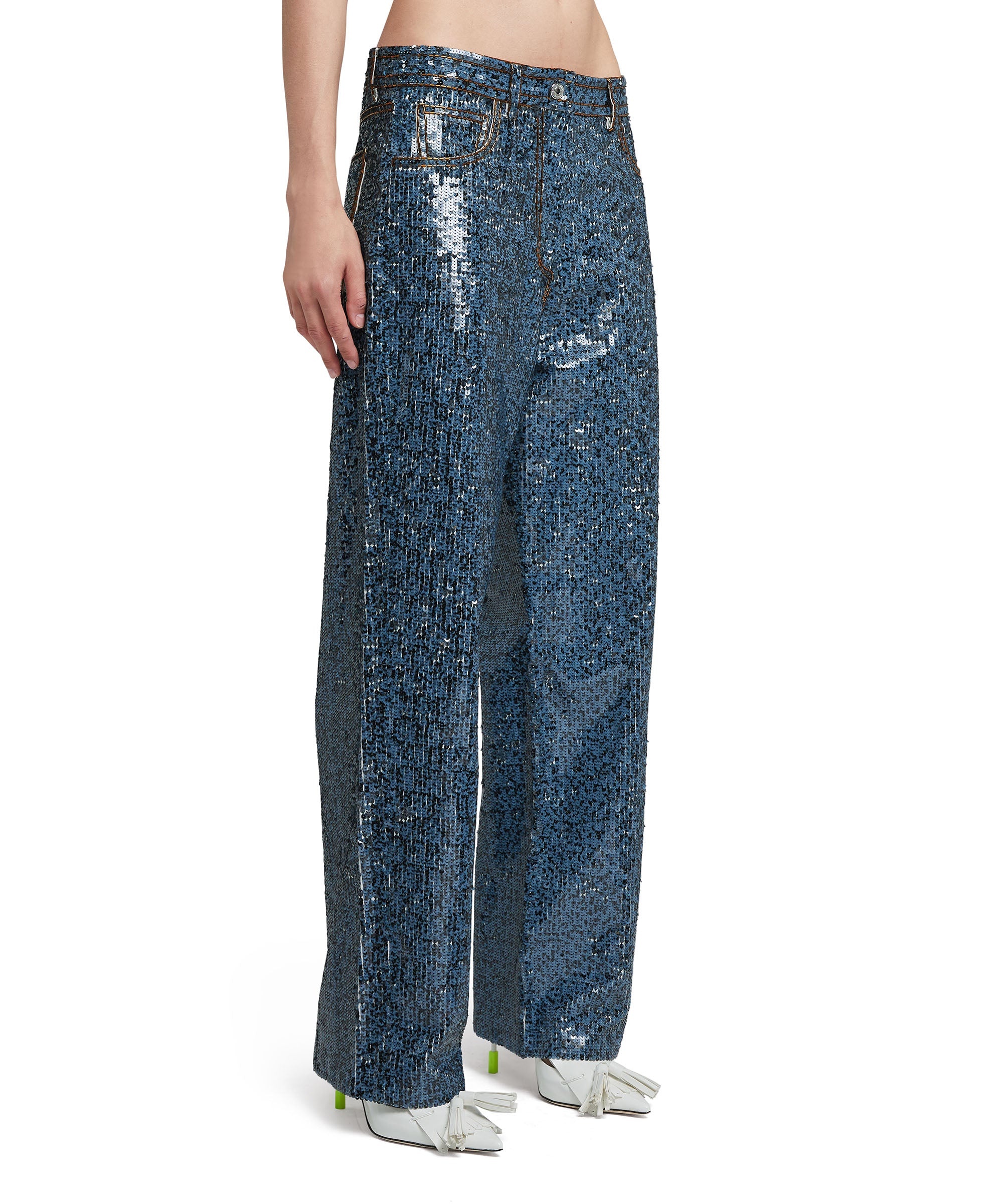 Denim "Sequins" trousers - 4