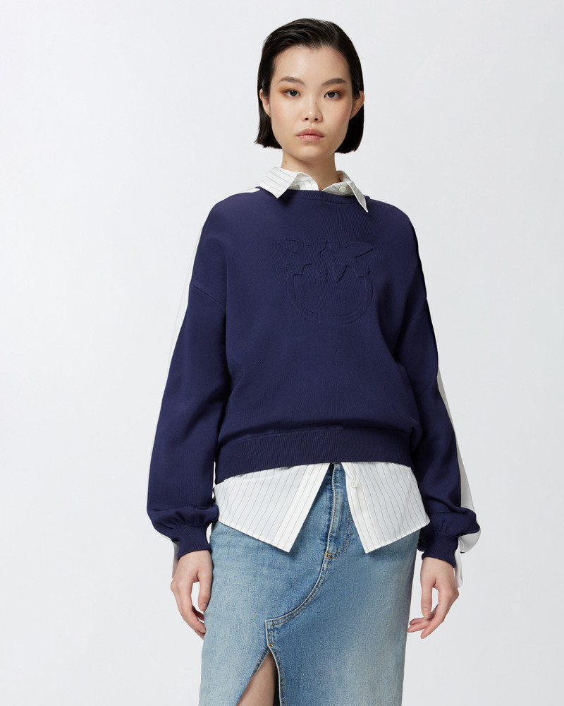 PINKO CREW-NECK SWEATSHIRT WITH WIDE SLEEVES AND RAISED LOGO outlook