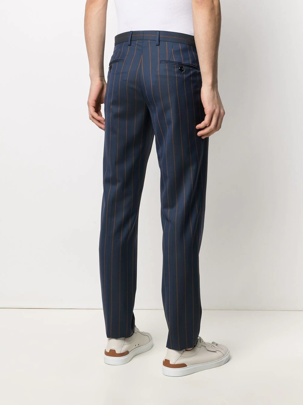 pinstripe tailored trousers - 4