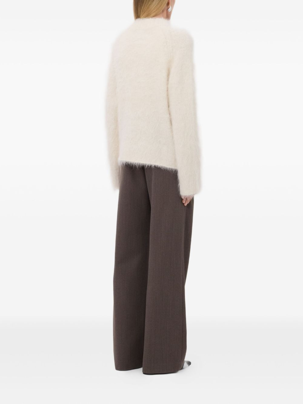 LYNN hairy V-neck cardigan - 4
