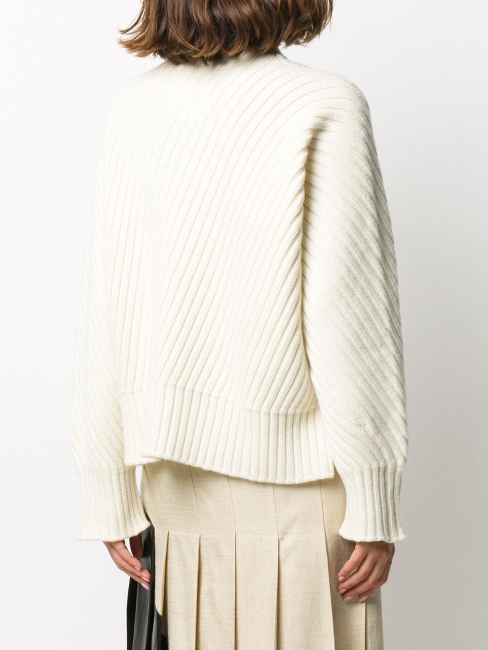 diagonal rib-knit jumper - 4