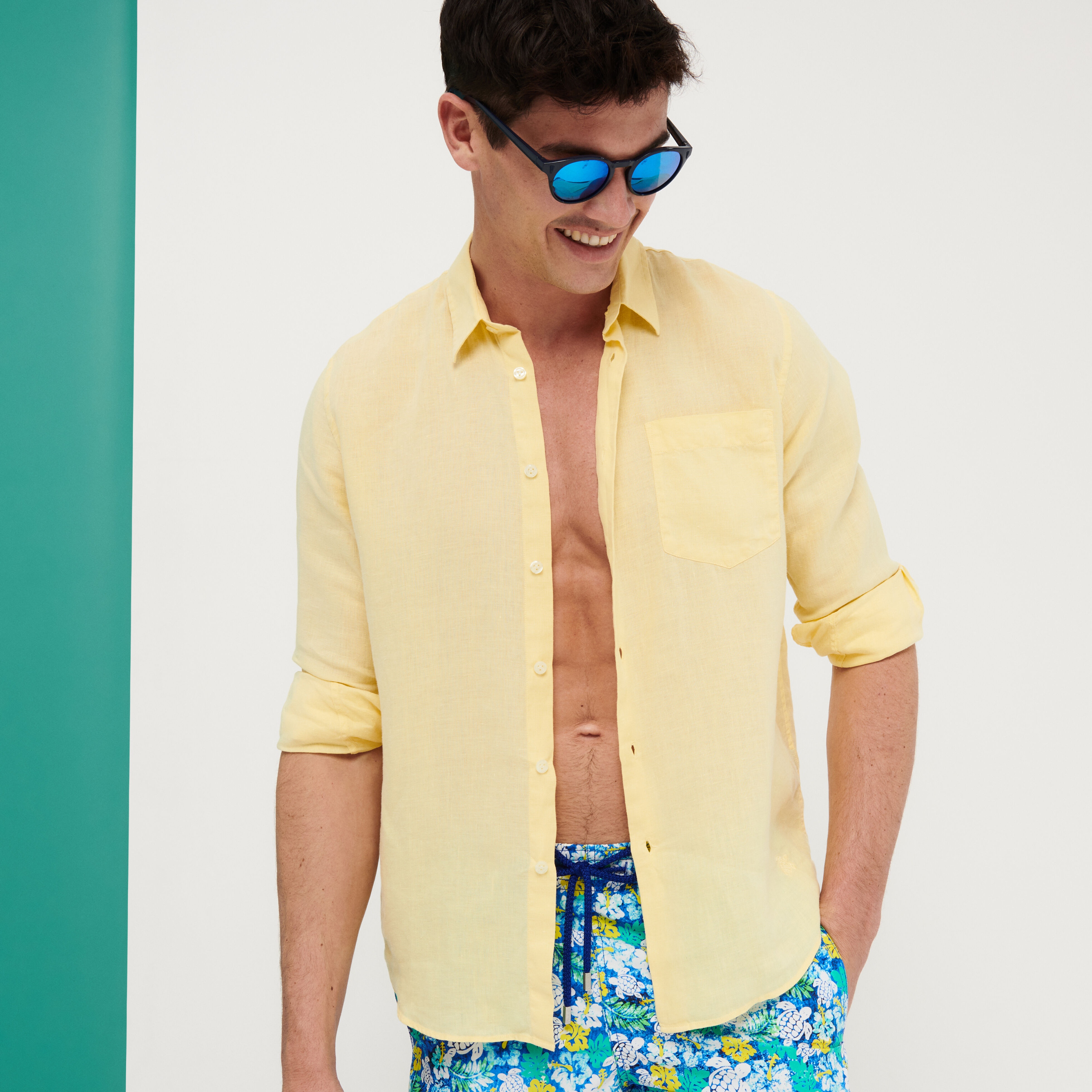 Men Linen Shirt Solid - 5