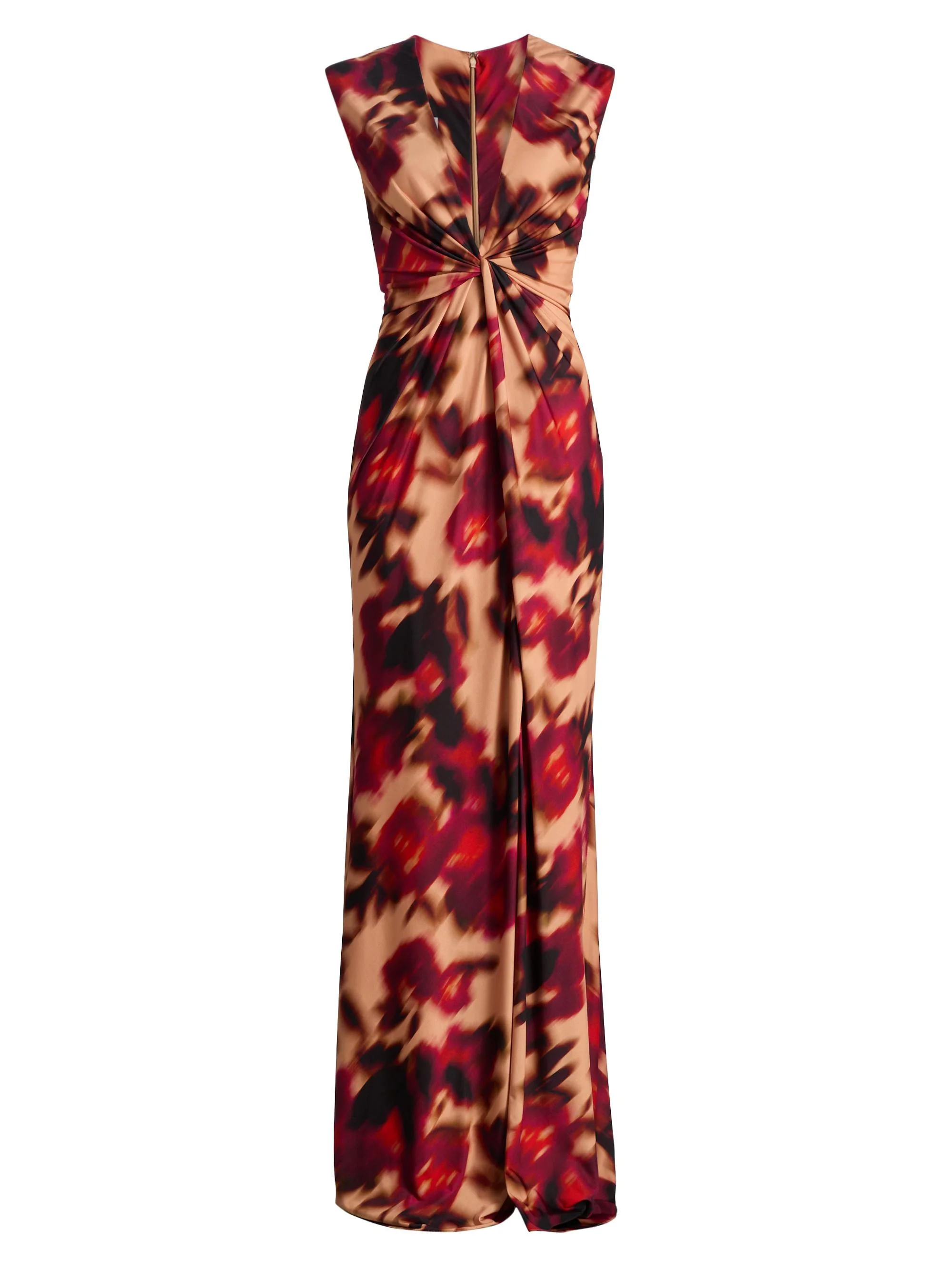 Women's Printed Twist Maxi Dress - Magenta Multi - 1