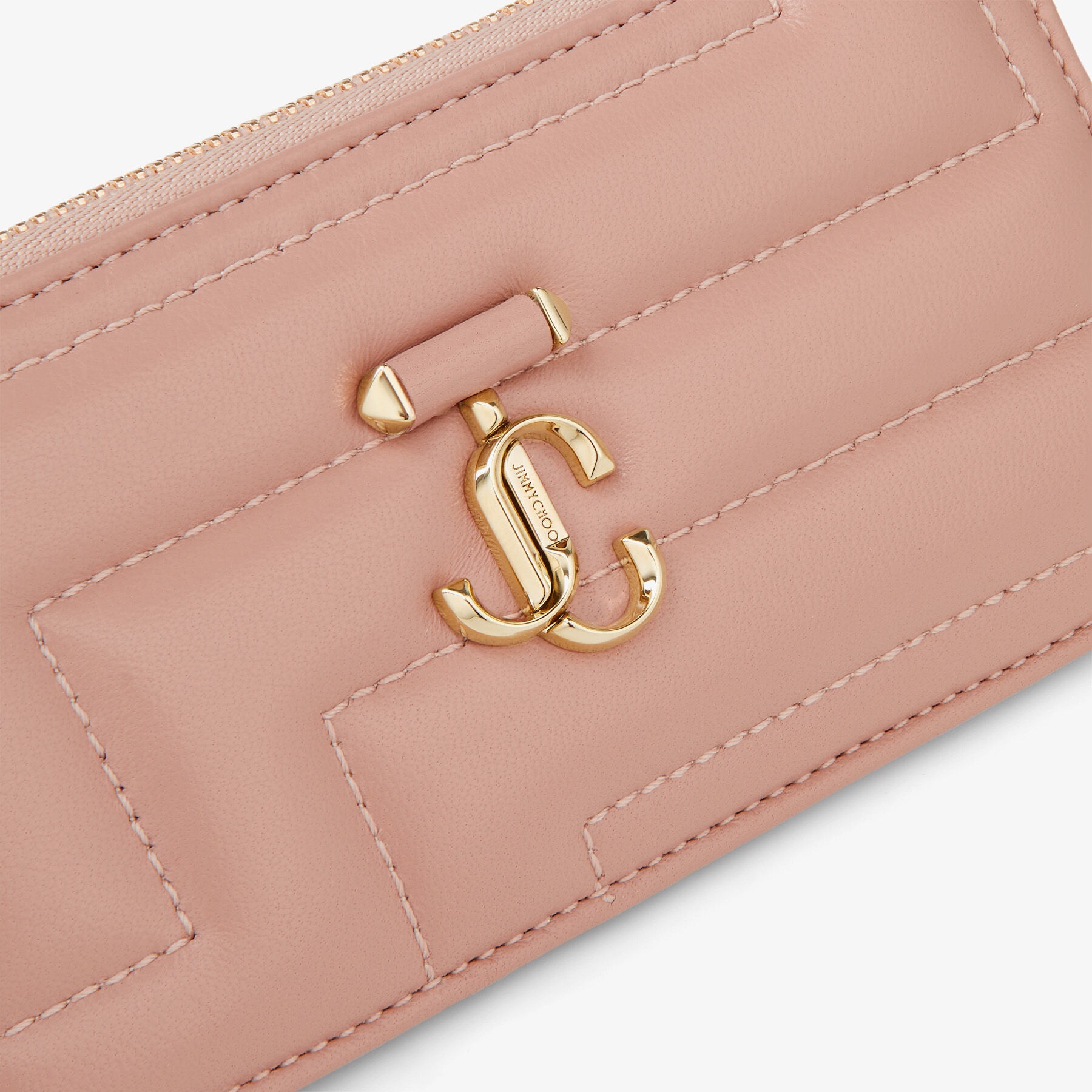 Lise-Z Avenue
Ballet Pink Quilted Nappa Leather Card Holder with JC Emblem - 4
