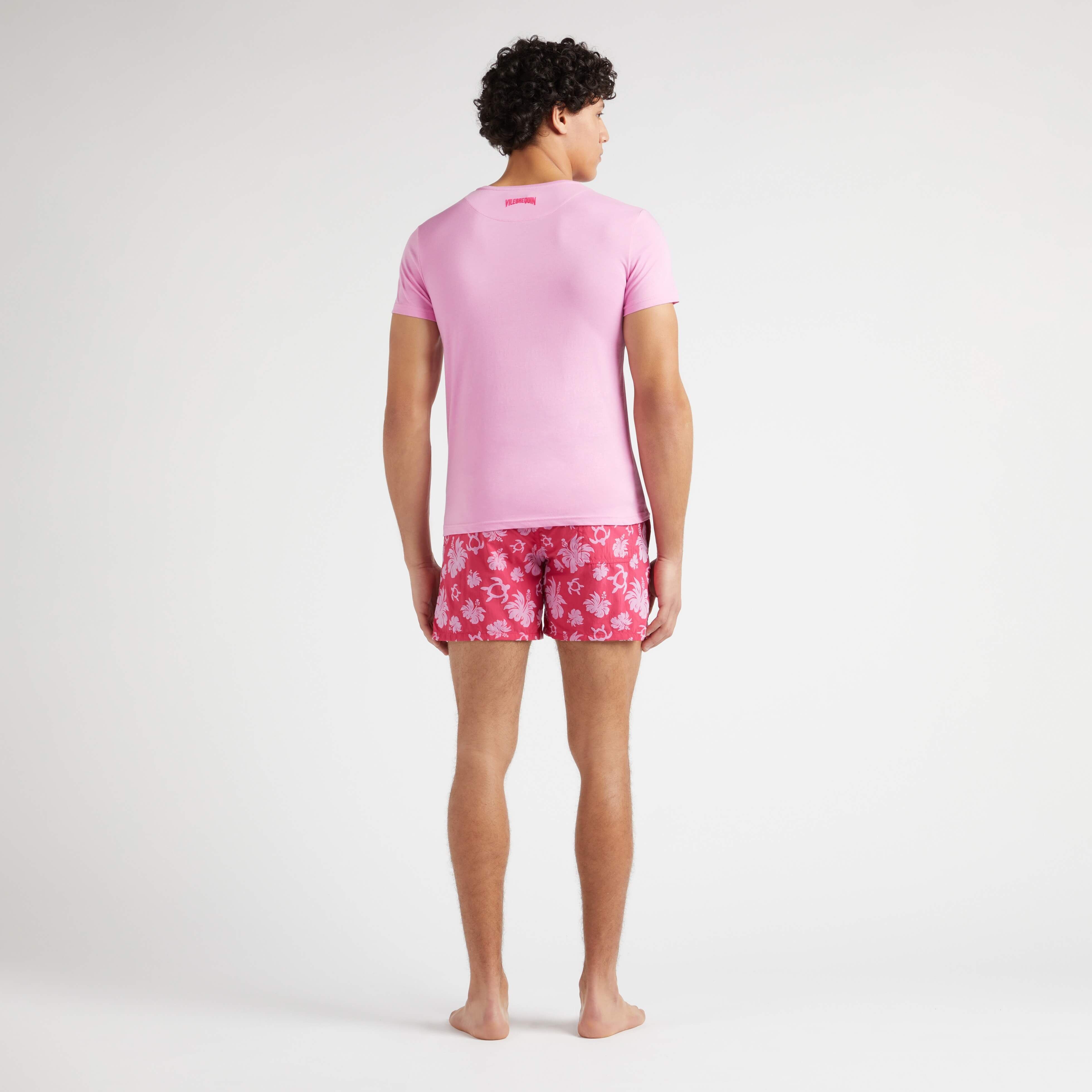 Organic Cotton T-shirt Flocked Turtle Heart Tahiti - 4