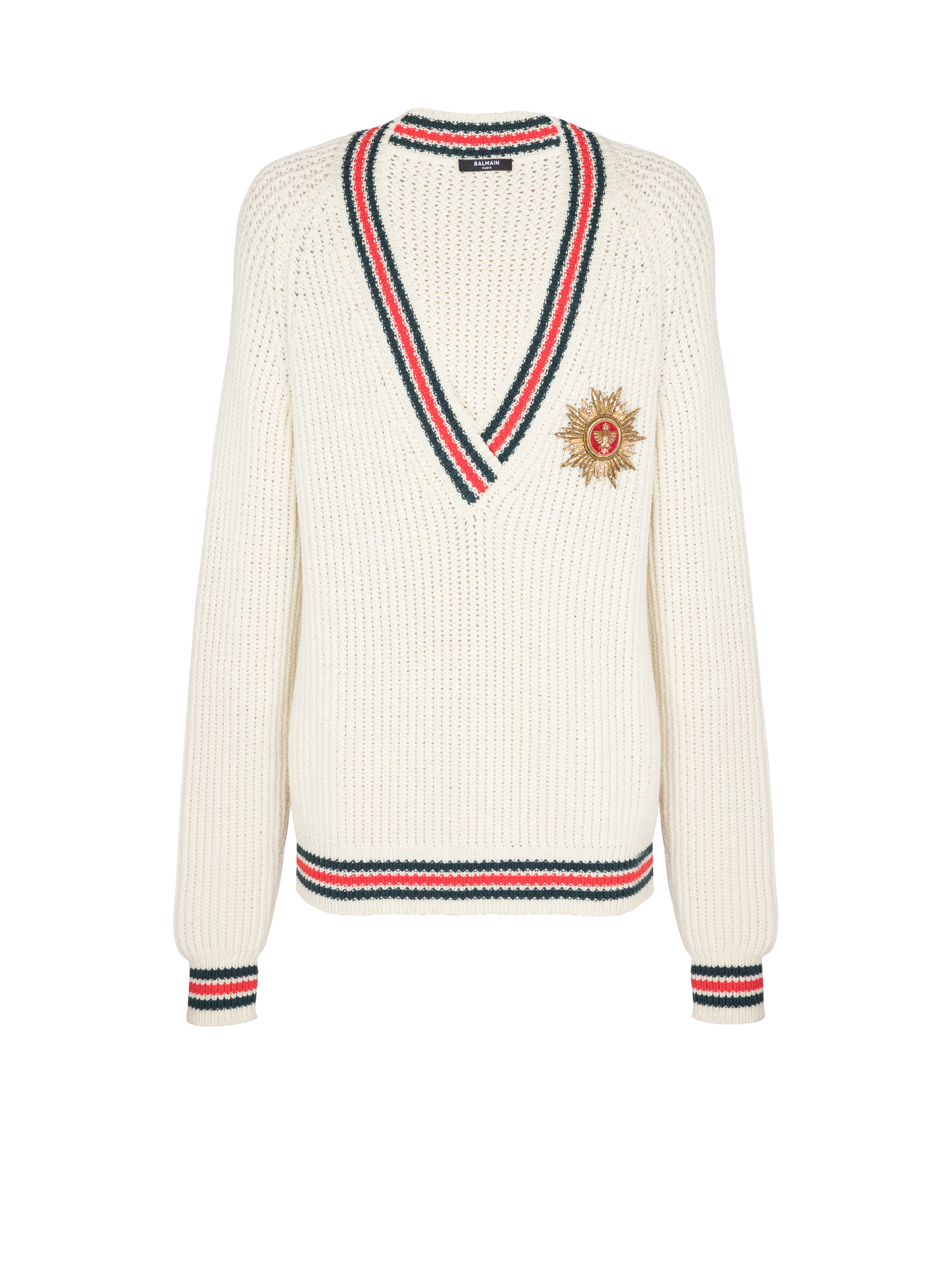 Knit jumper with insignia - 1